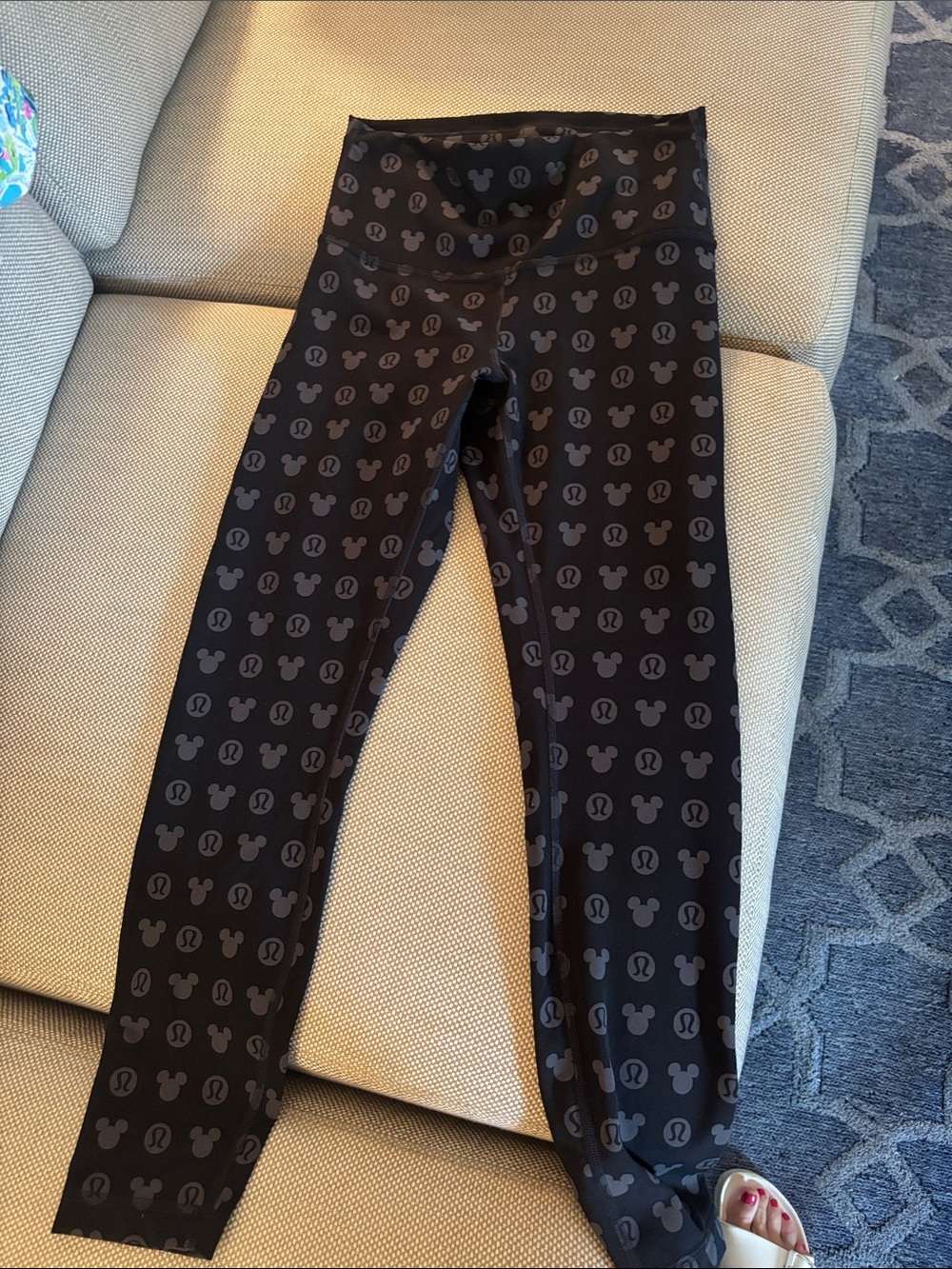 lululemon athletica Black Mickey Mouse Icon Pattern Leggings